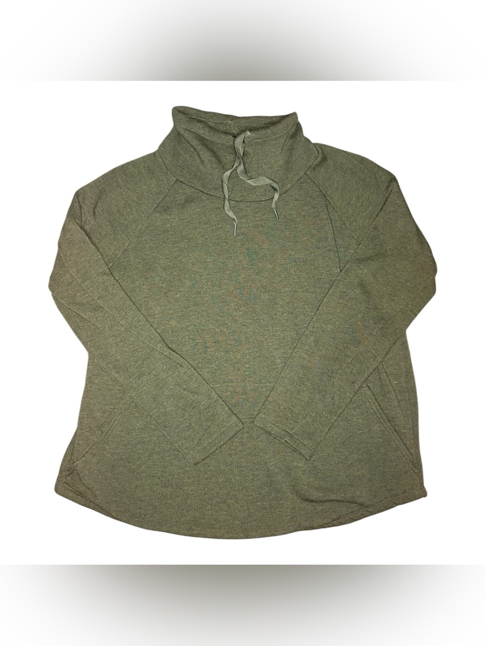 Columbia Women's XL Olive Green long-sleeve Sweatshirt Cowl Neck w/ Drawstring